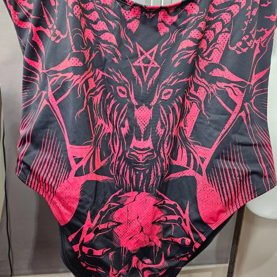 Traje de Baño Killstar 3XL Una Pieza Negro Rojo Playa Bestia Demonio Diablo NUEVO Foto 4 de 4