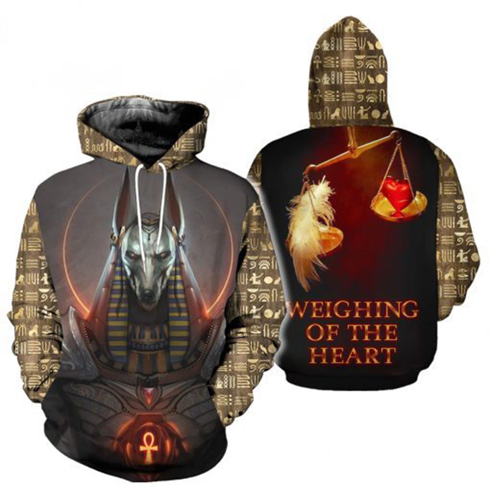Ancient Egypt Pharaoh Anubis Mummy 3D Hoodie
