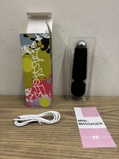 Mini All Over Body Wand Massager Black Powerful Vibration Silent Design