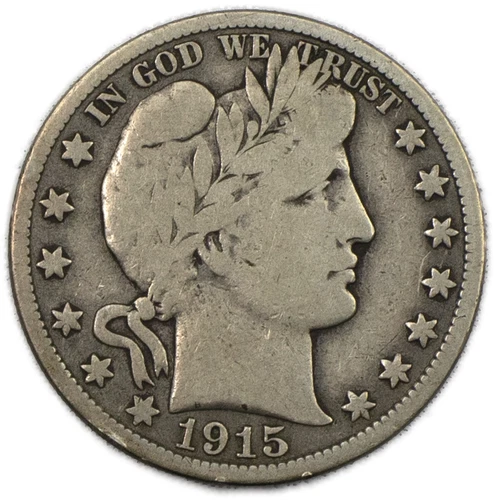 1915-S San Francisco Very Good VG+ Barber Liberty Silver Half Dollar 50C #3
