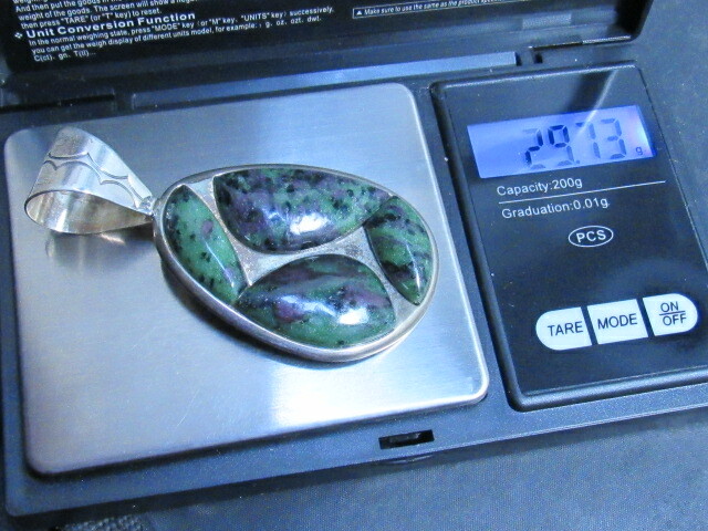 Jay King Ruby Zoisite Stone Sterling Silver penda… - image 2