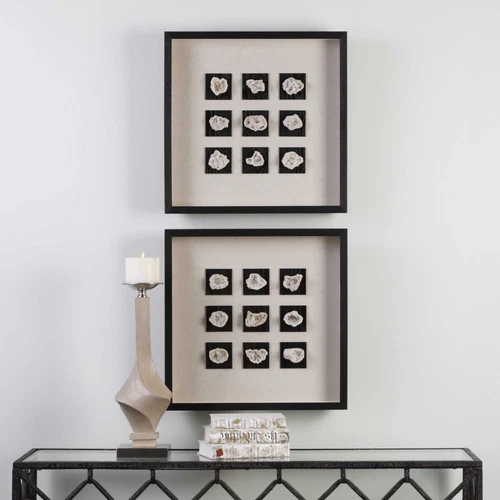 GEODE NATURAL STONES UNDER GLASS XXL 22" SHADOW BOX  WALL ART 04080 - Picture 2 of 4