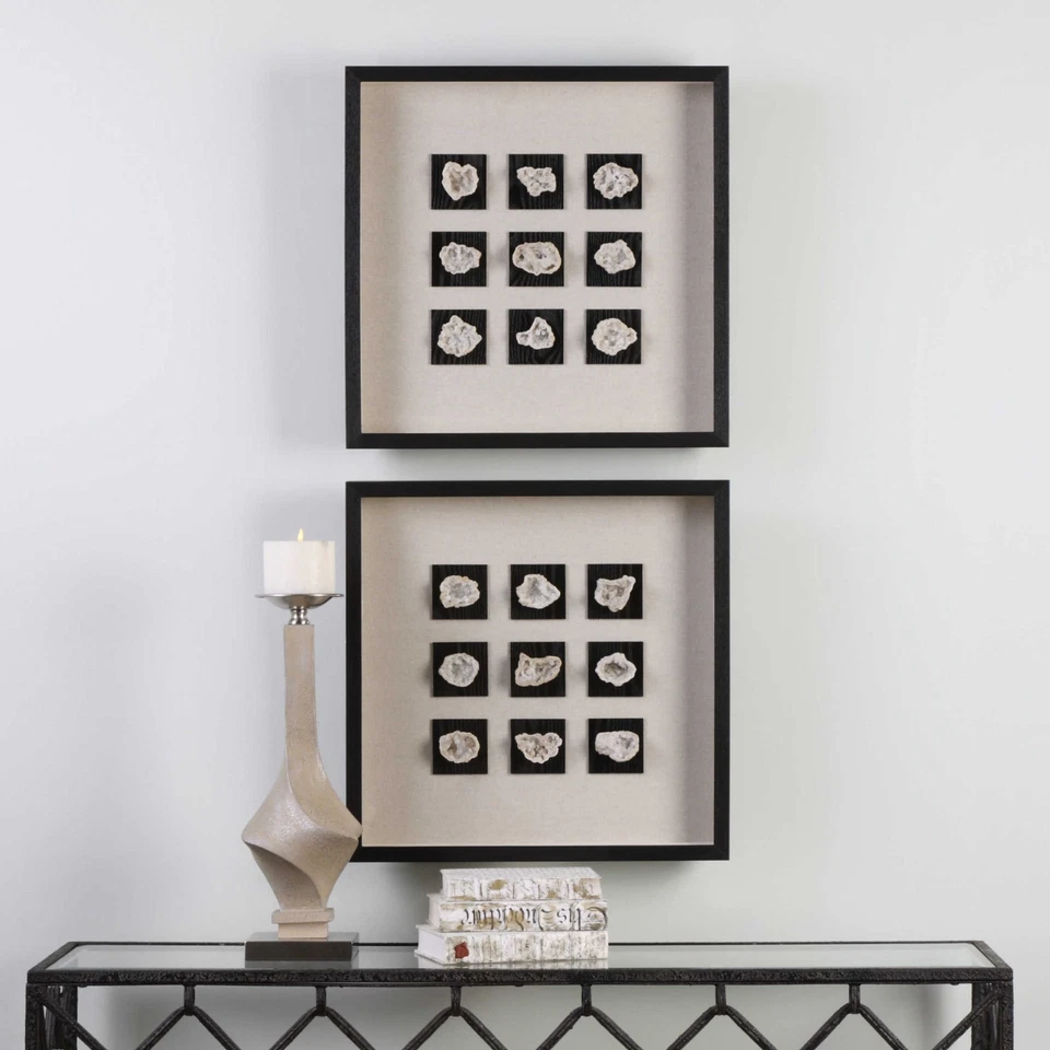 GEODA PIEDRAS NATURALES BAJO CRISTAL XXL 22" CAJA SOMBRA ARTE PARED 04080 Foto 2 de 4