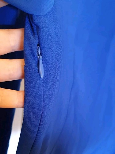 Oasis Blue Summer Dress Size 8 Short Length Cobalt Flared Sleeves - Picture 7 of 14