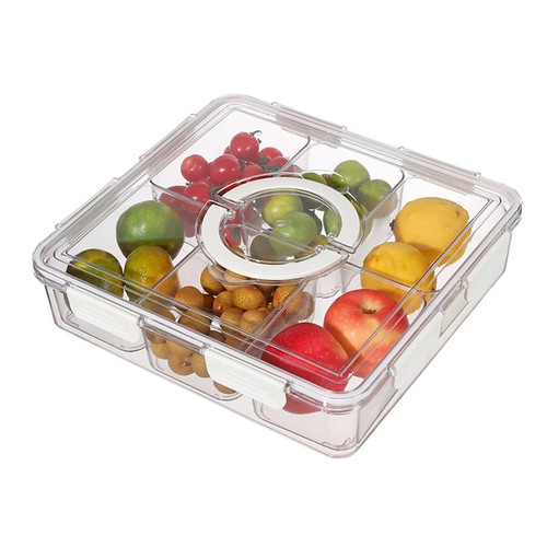 2PCS 288Oz Divided Serving Tray,6 Compartments Fruit Candy Nut Snack Storage Box - Picture 16 of 20