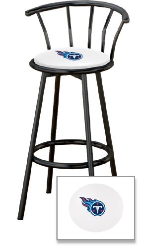 Bar Stool w/ Back 29" Tall NFL Sports Team Logo Black Metal Finish Swivel Seat  - Picture 108 of 112