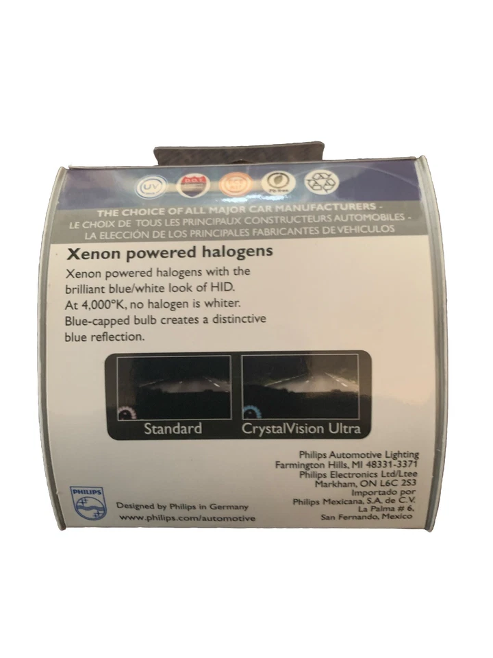 Philips Xenon CrystalVision Ultra 9003CVS2 фары ~ 2 упаковки замены лампы - Изображение 2 из 4