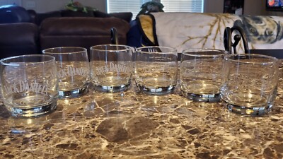 (6) NEW Jack Daniels Old No. 7 Whiskey Tumbler Rocks Glasses Founder Glass RARE