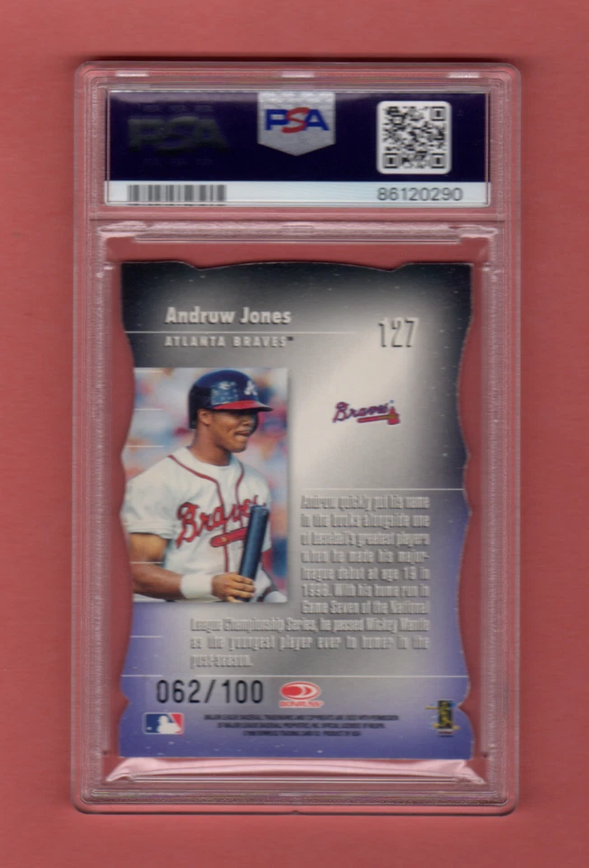 ANDRUW JONES 1998 DONRUSS ELITE STATUS GENERATIONS # /100 NEW PSA 8 POP 1 BRAVES - Image 2 of 2