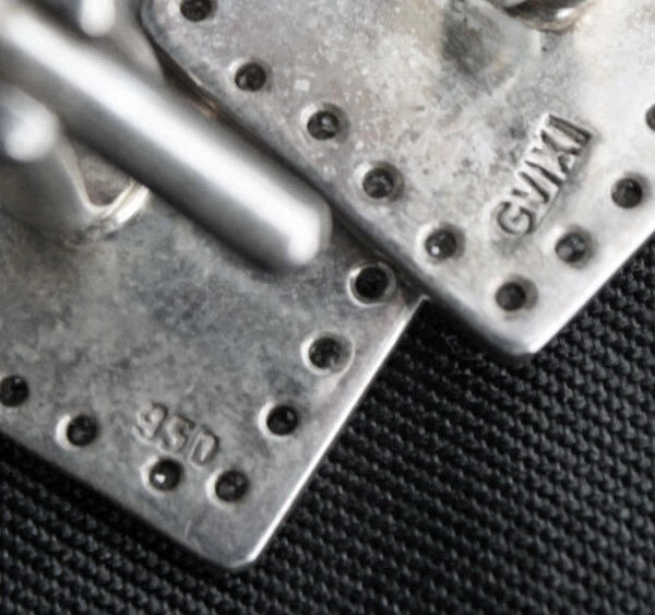 Gemelos vintage de diamantes de imitación Miami Heat plata 950 Foto 4 de 4