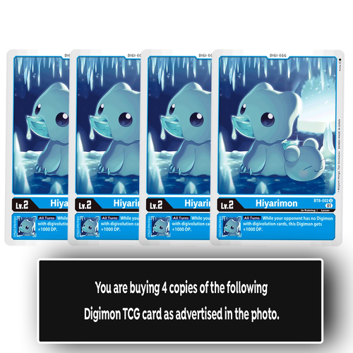 Hiyarimon BT8-002 U Uncommon Blue Digimion TCG Card Playset | eBay