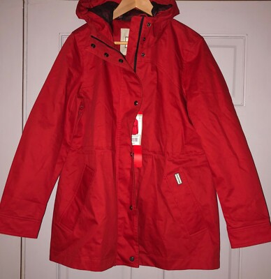 NEW Hunter Ladies' Water Resistant Rain Jacket. Red . M