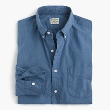 J.Crew Secret Wash Shirt in Blue Heather Poplin  M  79.50