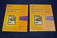STAPLES NON-GLARE HEAVYWEIGHT SHEET PROTECTORS, LETTER SIZE, 2 PACKAGES OF 50