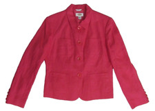 Talbots Women's Fully Lined Irish Linen Blazer Jacket 8 Pockets Coral NWT 118