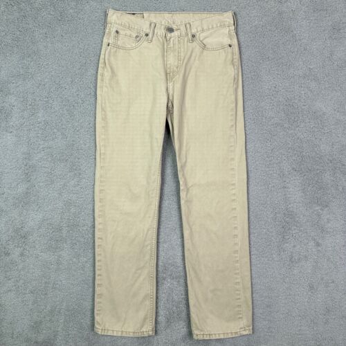 Levis Jeans Mens 30x30 Khaki Beige 514 Straight Fit Cotton Twill Pants  Casual | eBay