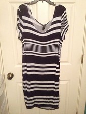 Love Ari Plus Size 2X NWT Blue And White Summertime Short Sleeve Dress