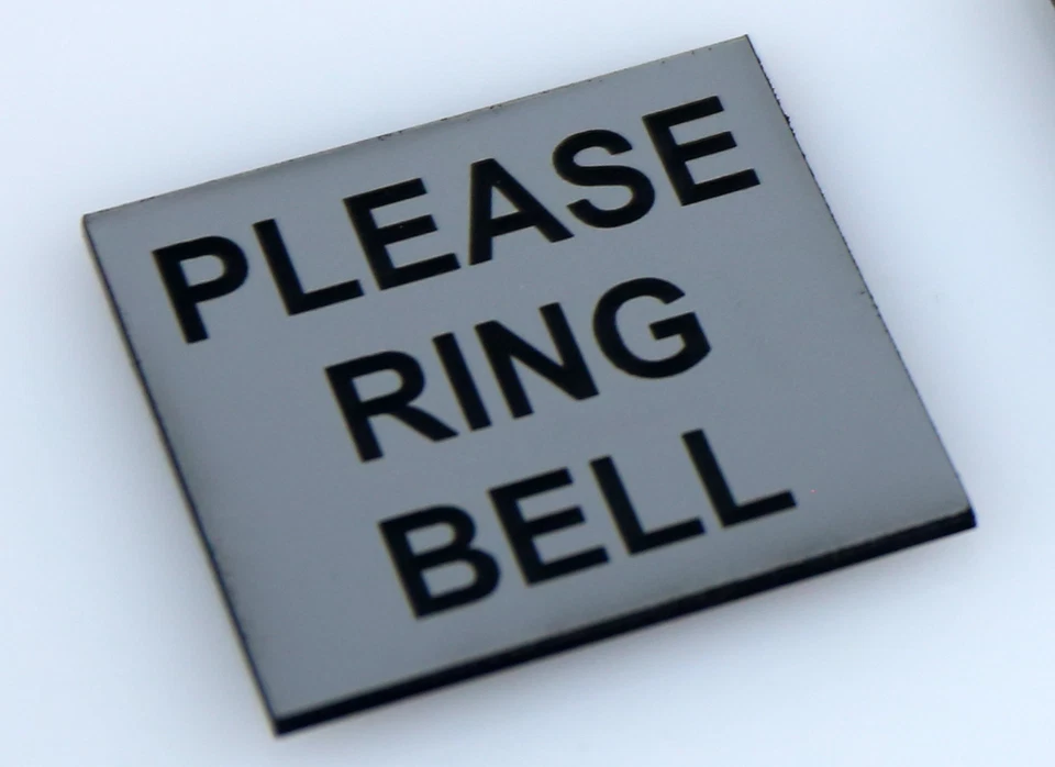 PLEASE RING BELL SIGN DOOR LASER ENGRAVED SIGN SQUARE 42MM X 42MM - Image 4 of 4