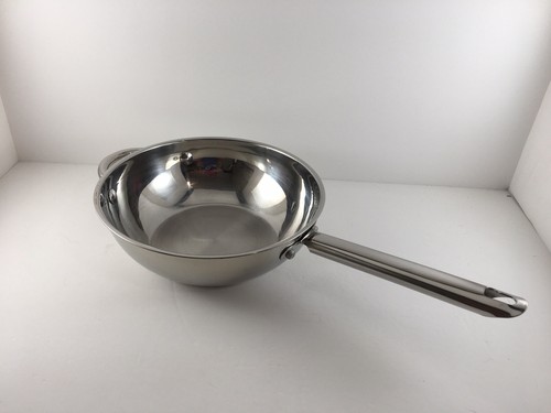 Wolfgang Puck Cafe Collection 18/10 Stainless Steel 10” Stir Fry Pan Wok Skillet