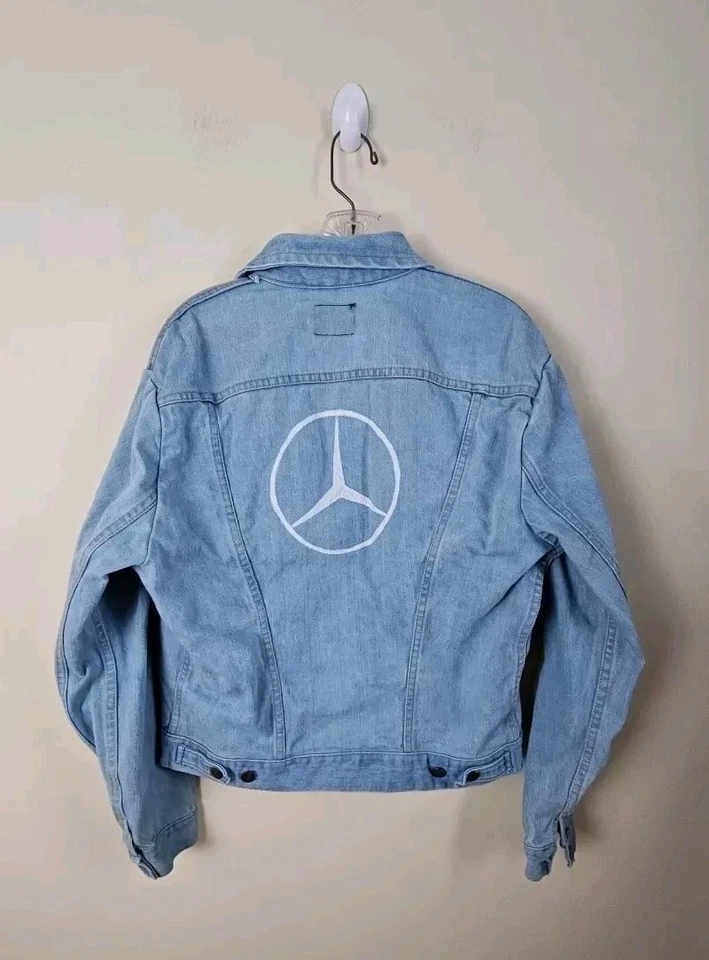 复古 70 年代牧马人 Selvedge 牛仔西部夹克男式 44 码美国罕见梅赛德斯 — 第 2/4 张图片