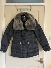 Vince Camuto Ladies Quilted Coat With Detachable Fur Trim Size M Fits Size 12/14