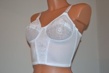 Longline Bra 42D BLACK Wire Free Lace Detail Adjust Stretch Strap Bust Lift BR18