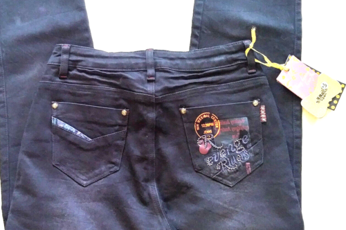 Feng huang Gao Fei {Size 29} Black Embellished 'Revenge Riders' Jeans NWT! - Picture 1 of 4