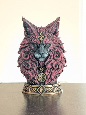 Maine Coon Statue Büste Figur Wiking Unikat 