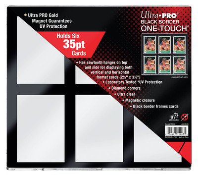 Ultra Pro -One Touch 35 Point Black Border 6 Card Holder UV- **NEW** - US Seller