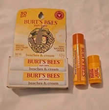 Burt's Bees Sun Care SPF30 Beaches  Cream  Honey Lip Balm  Mini Beeswax