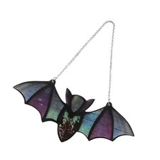 Halloween Bat Window Hanging Suncatcher Reflective Effect Colorful Stained B JYJ