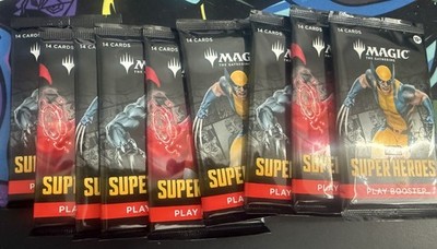 9X Magic the Gathering Marvel Super Heroes Play Booster Packs Sealed 9 PACKS!