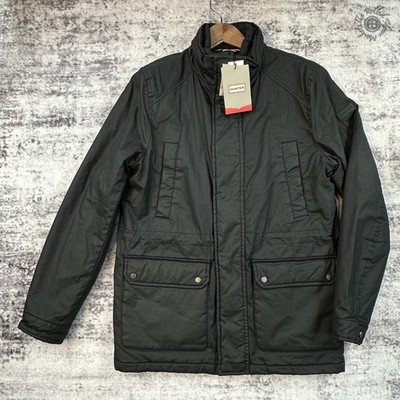 NWT Hunter Robert Waxed Insulated Utility Jacket Mens Medium Black $199.99 MSRP