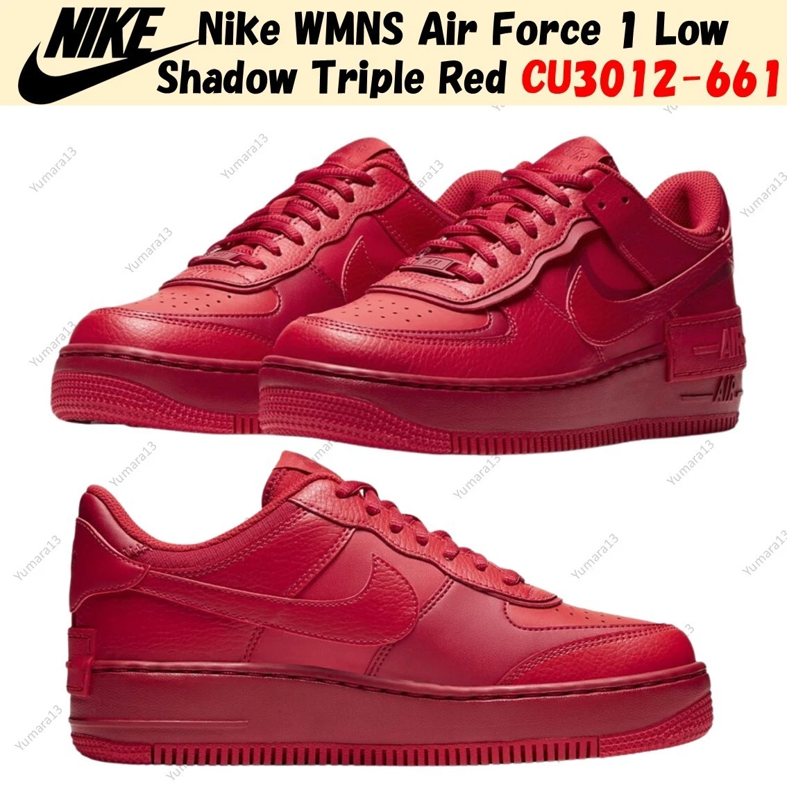 Preços baixos em Nike Air Force 1 Shadow Triple Red W | eBay
