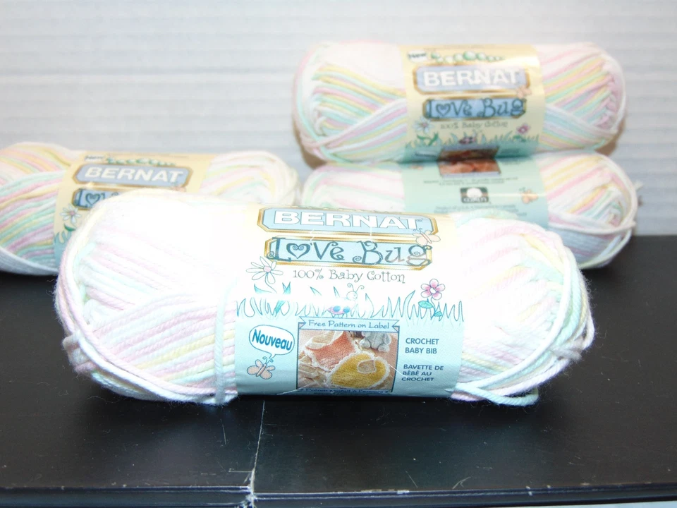 4 SKEINS BERNAT Love Bug Firefly Hombre 100% Baby Cotton - Image 3 of 4