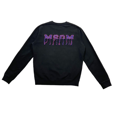 MSGM Milano Logo Sweatshirt | Mens Black Embroidered Tassel Spell Out Designer
