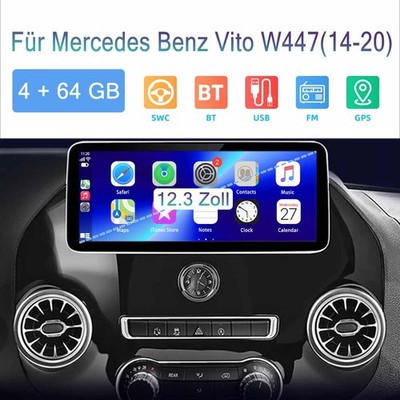 12.3 Zoll QLED für Mercedes Benz Vito W447 14-20 Android 13 Autoradio GPS FM RDS