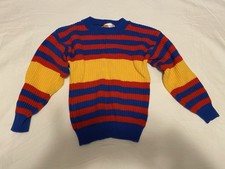 Vintage 80  s McKids McDonald  s Colorful Striped Sweater Size L 10-12 Vibrant