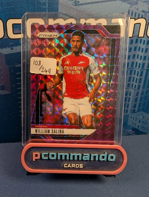 2024-25 Panini Prizm William Saliba Purple /249 Parallel Soccer Card
