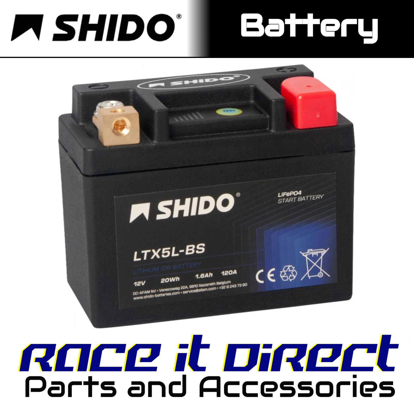 Battery for BETA RR 520 Enduro 2010-2012 SHIDO