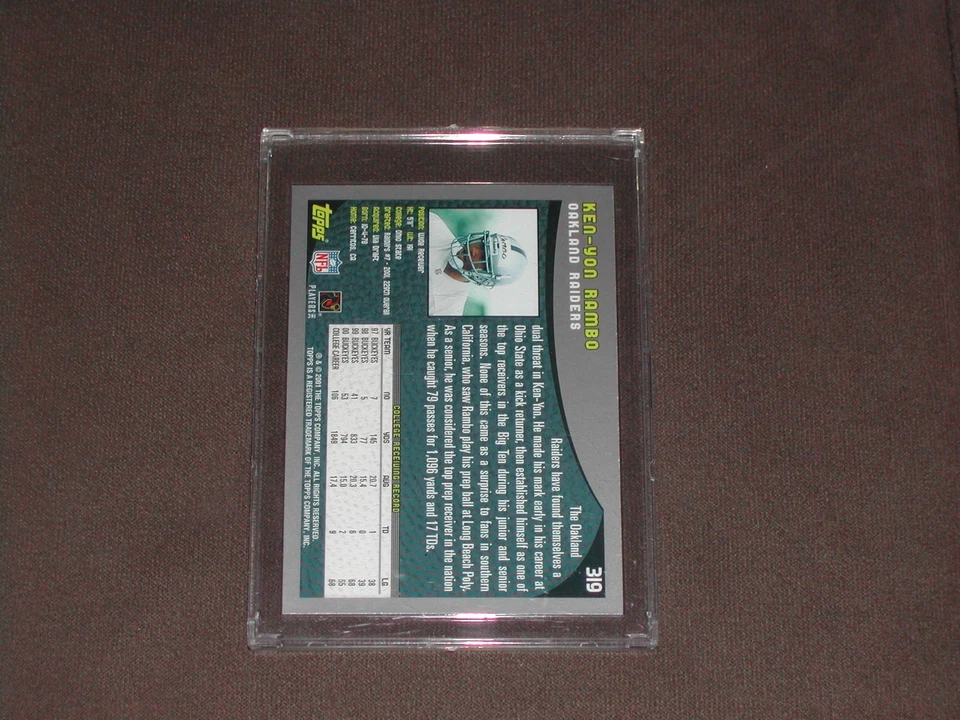 2001 Topps - Ken-Yon Rambo #319 (RC) - Image 2 of 2