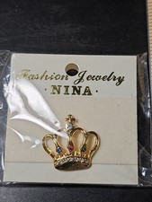 Crown Style Brooch/Pin With Different Color Stones