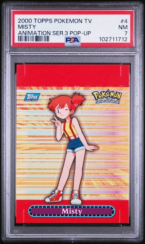 Pokemon Misty #4 aus 2000 Topps Animation Series 3 Pop-Up - PSA 7
