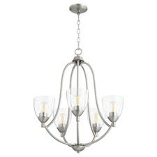 Barkley - 5 Light Chandelier in Quorum Home Collection style - 24 inches wide by