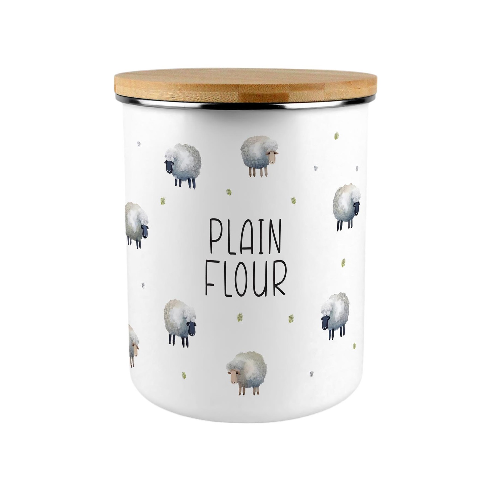 Spring Sheep Plain Flour Storage Canister - Gift For Bakers