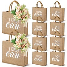 10 Pieces Bridesmaid Gift Bags Bachelorette Tote Bags with Handles Large Burl...