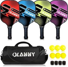 Graphite Pickleball Paddles Set- Premium Rackets Fiber Face  Polymer Honeycomb