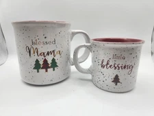 A set of two cups. Mug gift set. Cookie&Co. Made in China. Blessed Mama Holiday 