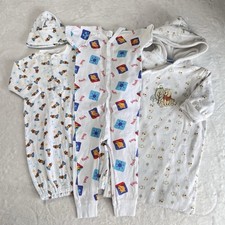 Winnie The Pooh Sleeper Disney Vintage Baby Pajamas One Piece 0-6 Months Lot