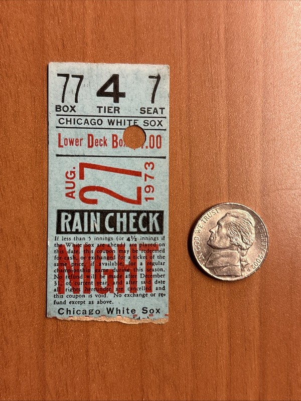 WILBUR WOOD 500 GM 104 Win 1973 BREWERS WHITE SOX ticket stub BUCKY DENT 1st SB